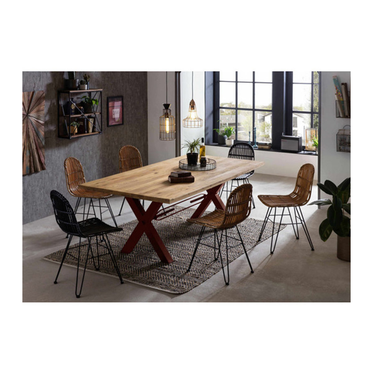 SIT Tisch TABLES & CO in Eiche und Braun mit Metallgestell im Industrial Design, H x T: 76 x 100 cm - Bild 2