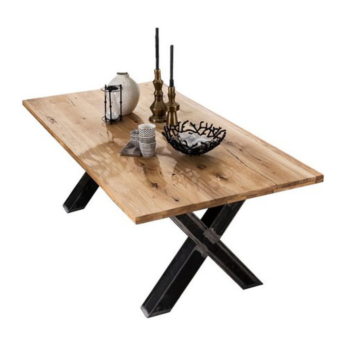 SIT Tisch TABLES & CO in Eiche und Metall im Industrial Design, Farbe Braun, H x T: 75 x 100 cm - Bild 1