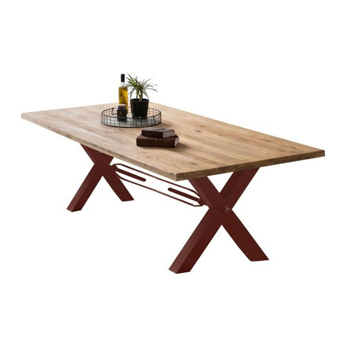 SIT Tisch TABLES & CO in Holz und Metall, Industrial Design, Farbe: Braun/Natur, H x T: 76 x 100 cm - Bild 1