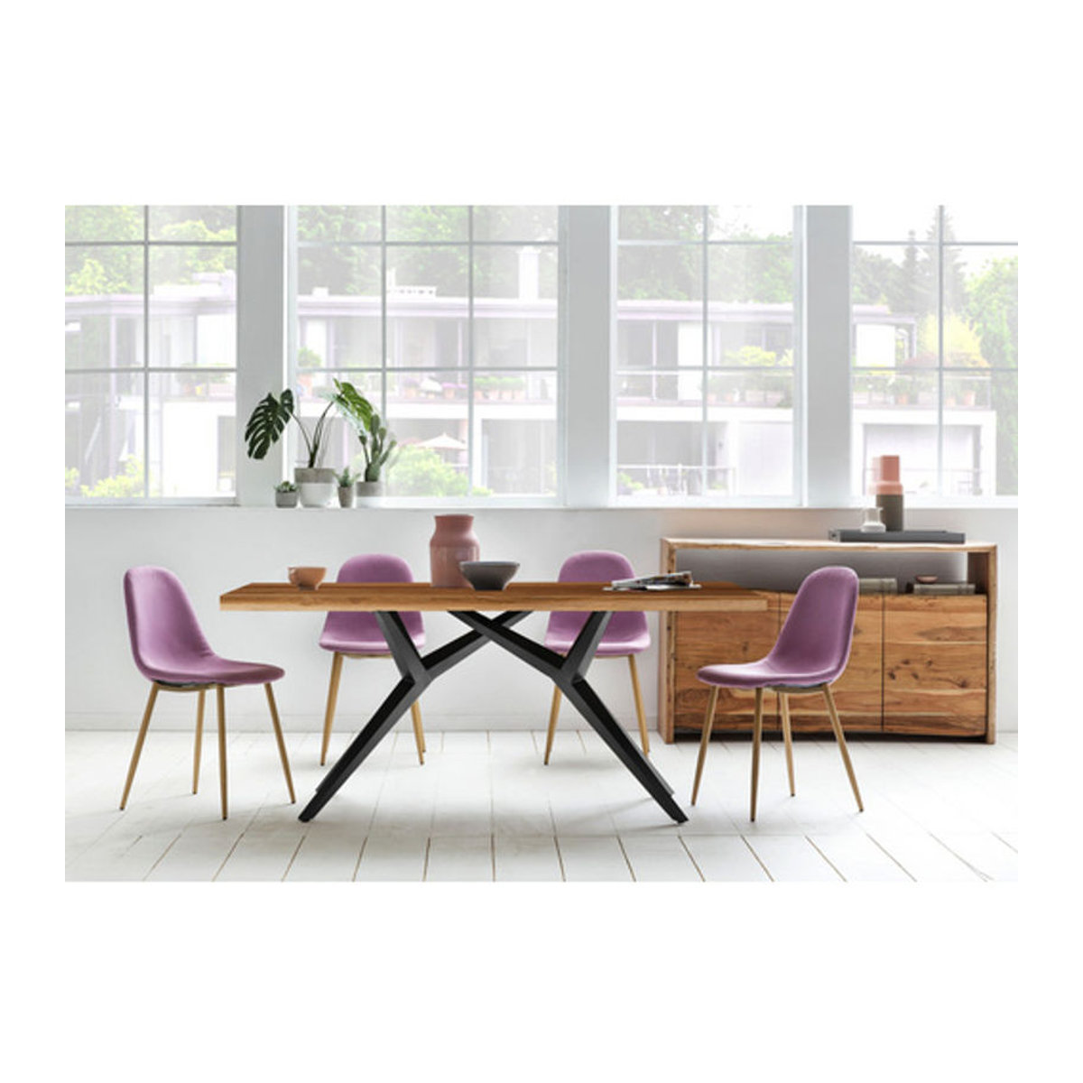 SIT Tisch TABLES & CO in Industrial Design aus Holz und Metall, Farbe Braun, H x T: 73 x 100 cm - Bild 1