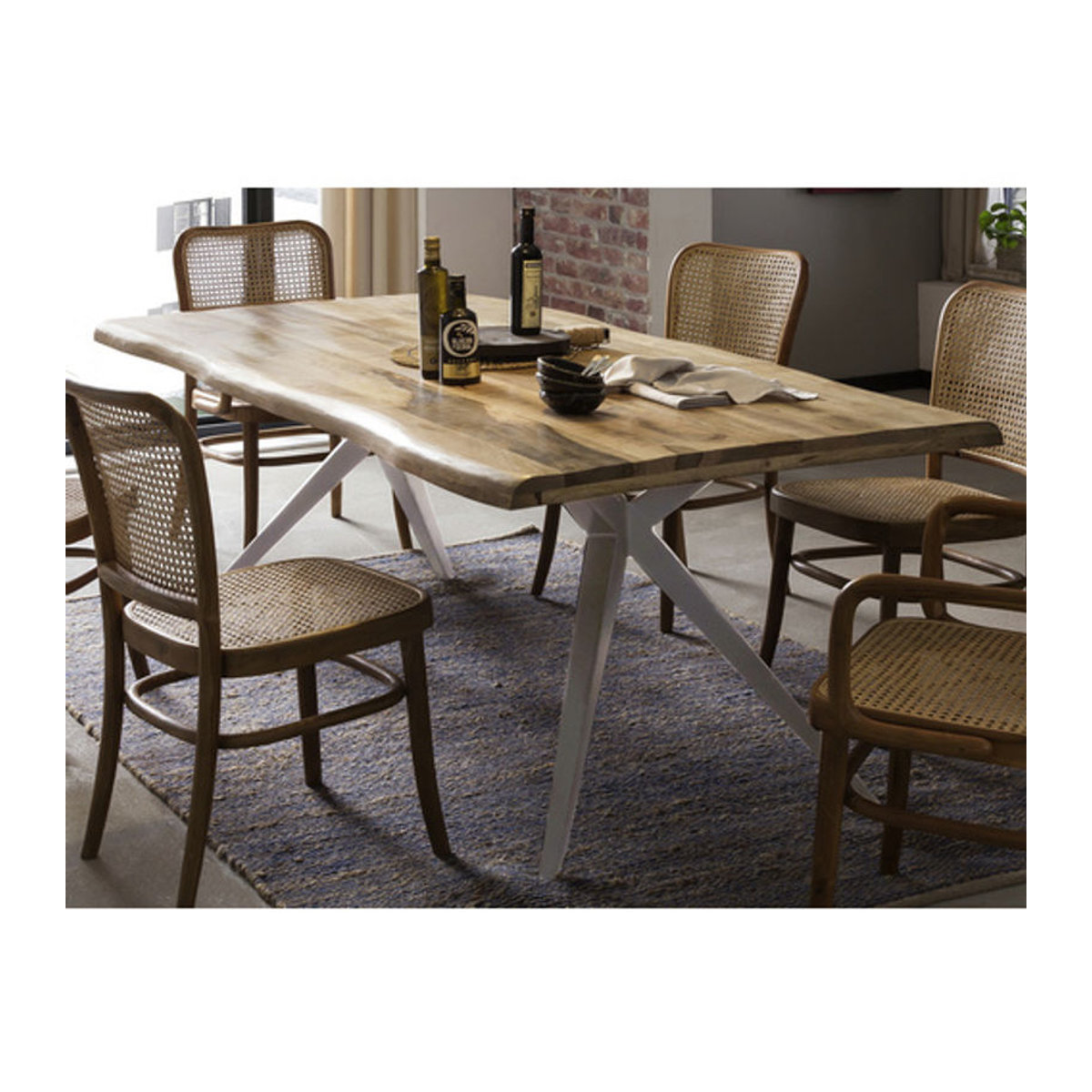 SIT Tisch TABLES & CO in Modernem Design aus Holz und Metall, Farbe: Silber und Natur, H x T: 78 x 100 cm - Bild 1
