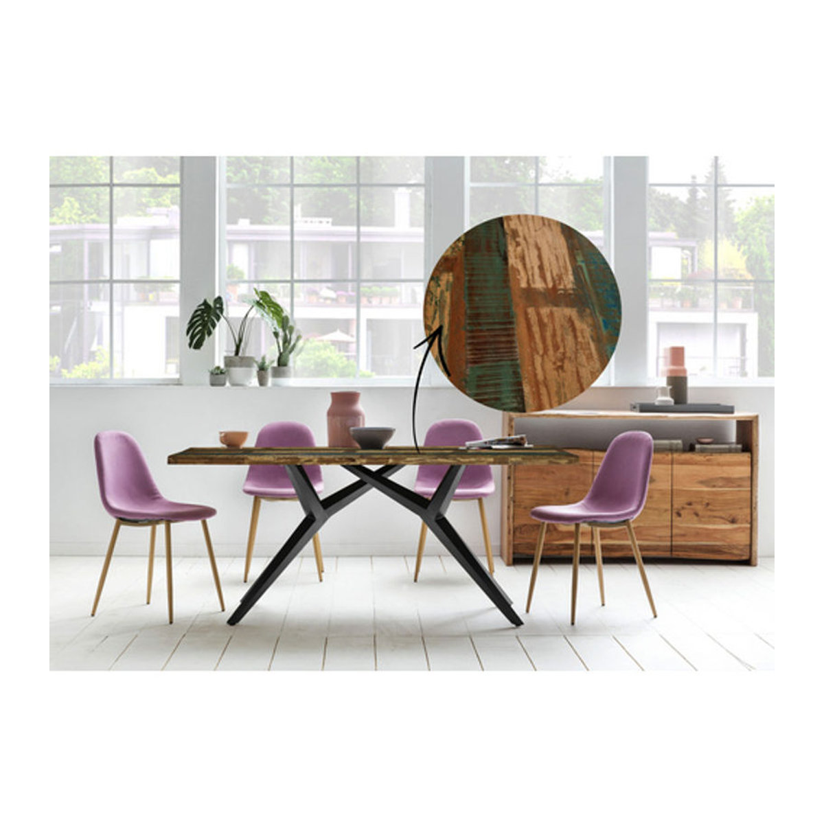 SIT Tisch TABLES & CO in Schwarz aus Holz und Metall im Industrial Design, H x T: 73 x 100 cm - Bild 1