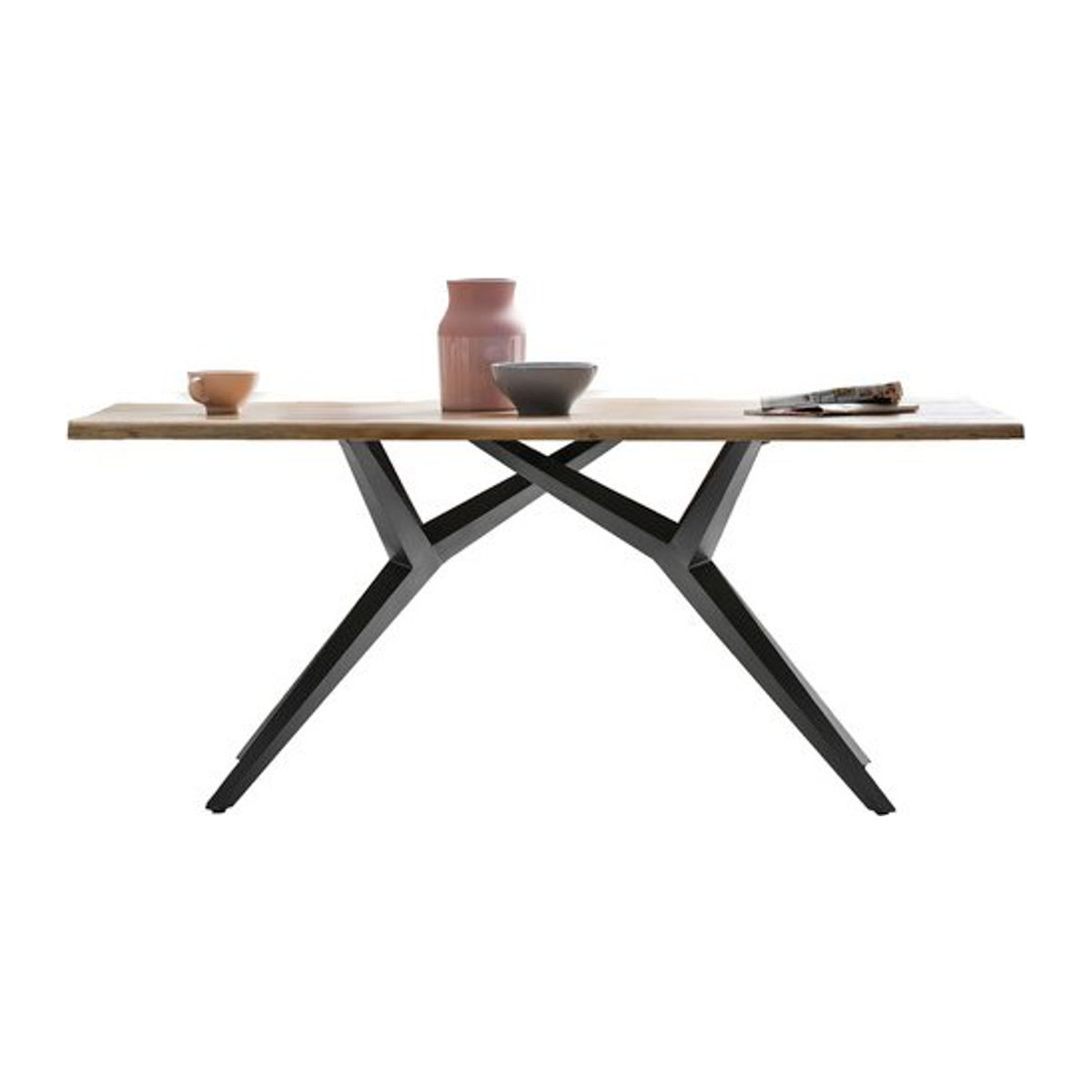 SIT Tisch TABLES & CO in Schwarz und Natur aus Holz und Metall im Industrial Design, H x T: 73 x 100 cm - Bild 1