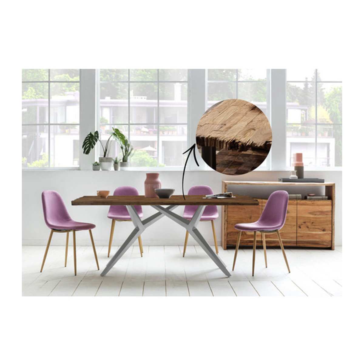 SIT Tisch TABLES & CO Modern aus Teak und Metall in Braun, H x T: 73,5 x 100 cm - Bild 1