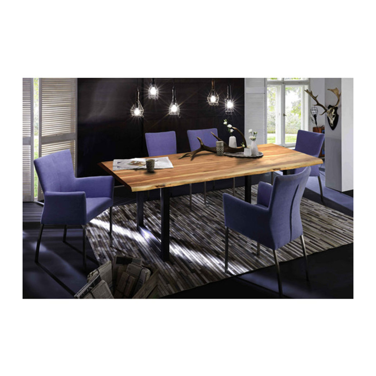 SIT Tisch TOPS&TABLES aus Holz und Stahl in Schwarz, Rechteckig, H x T: 77 x 100 cm - Bild 2