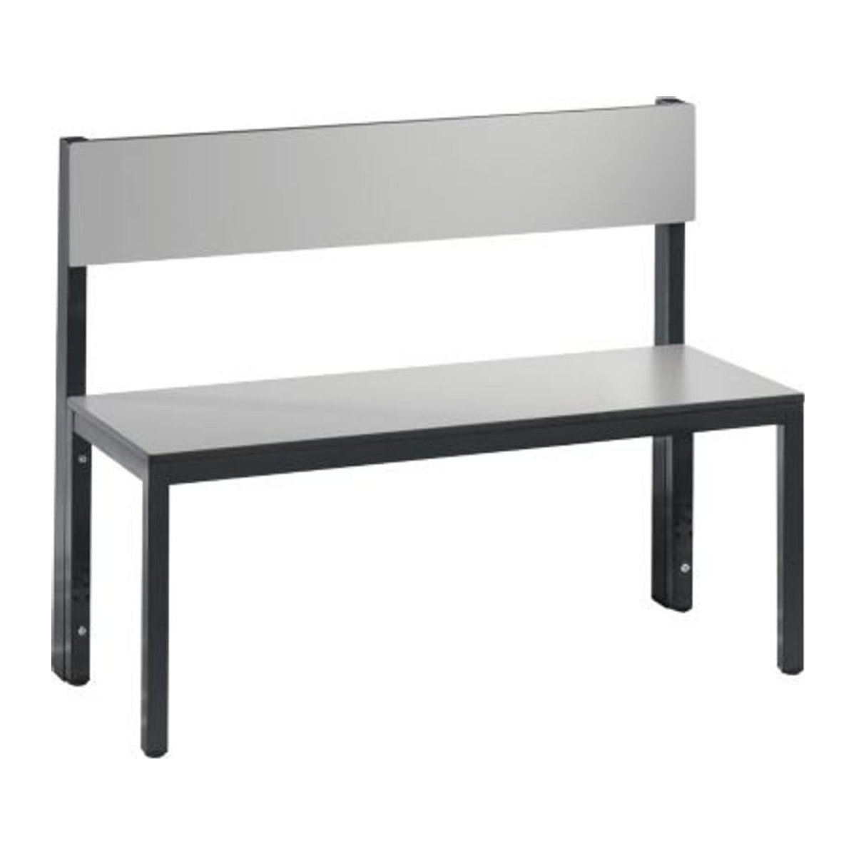 Sitzbank Basic Plus von CLP mit Rückenlehne und 4-Fußgestell in Schwarzgrau und Silbergrau, Breite: 100 cm - Bild 1