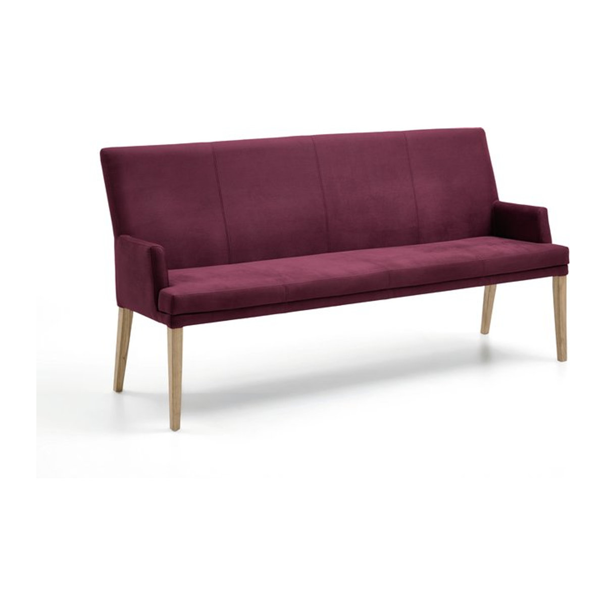 Sitzbank Nirvana von NIEHOFF SITZMÖBEL in Eiche Bianco und Rot, B/T/H: 185 x 94 x 62 cm, H x B x T: 40 x 185 x 94 cm - Bild 1