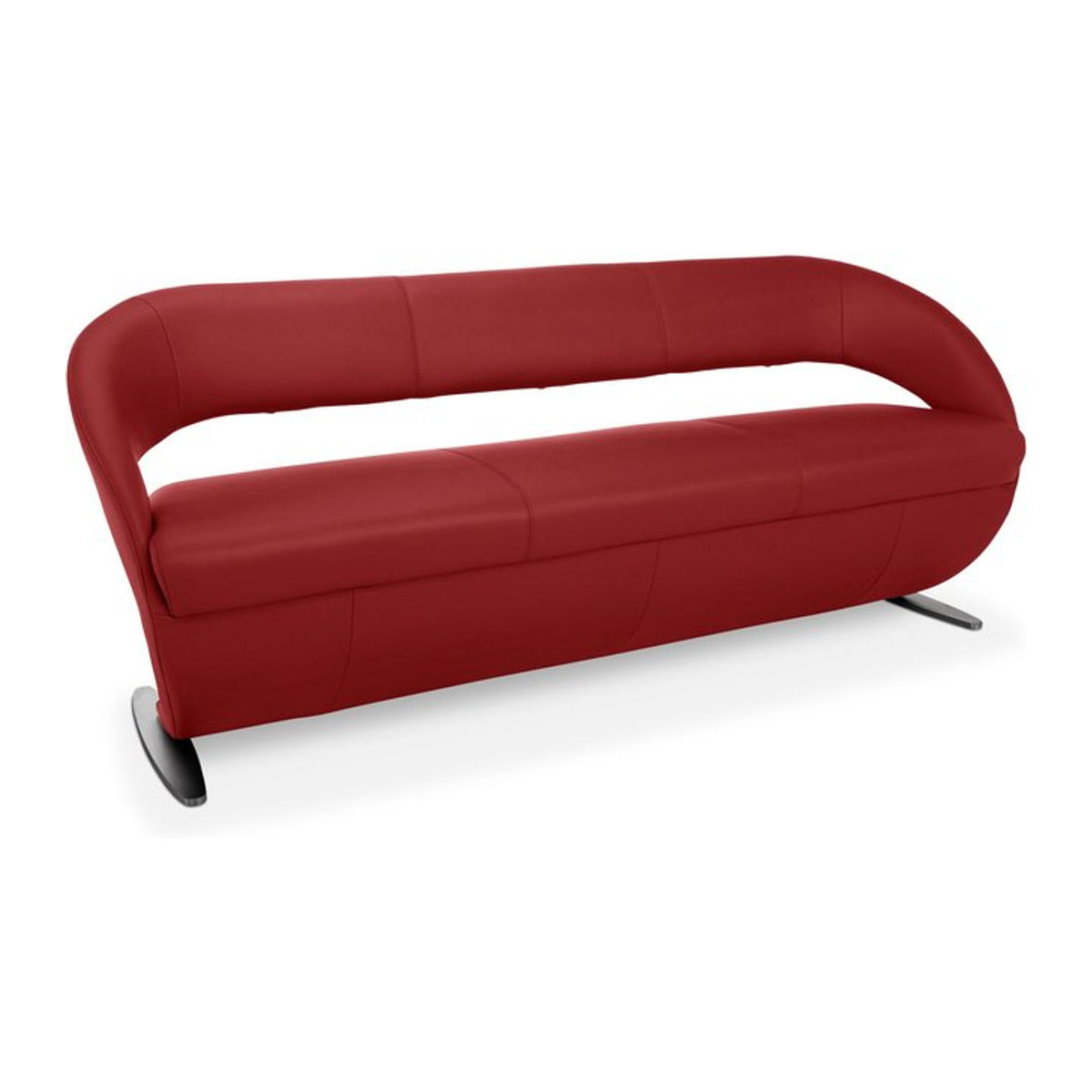 Sitzbank Variano MEDINO aus Echtleder in Rot, B/H/T: 178 x 52 x 68 cm - Bild 1