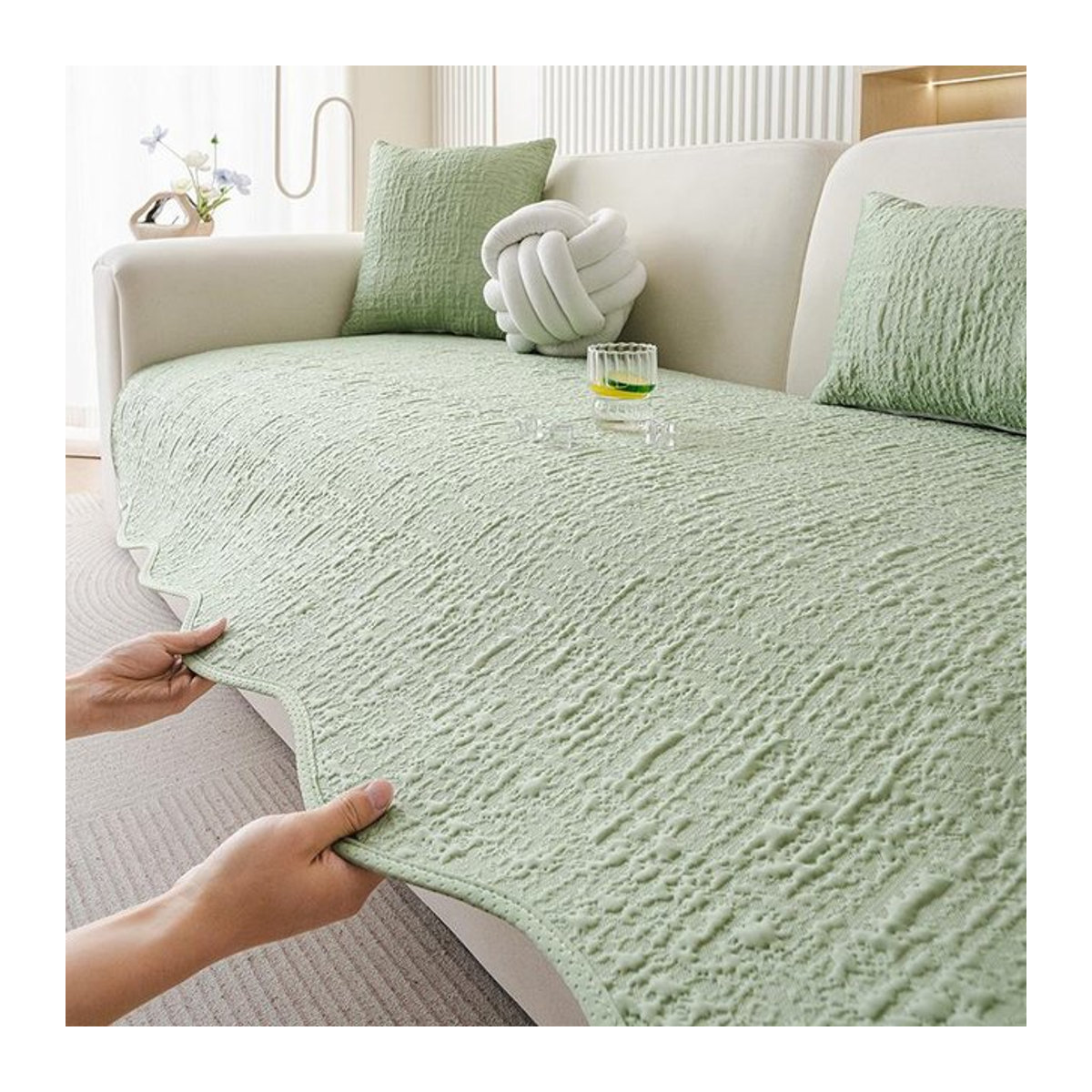 Sitzkissenbezug für Sofa in unregelmäßiger Spezialform von Pujiang Longwei Heimtextilien Co., Ltd., B/B/H: 90 x 90 x 0 cm - Bild 1