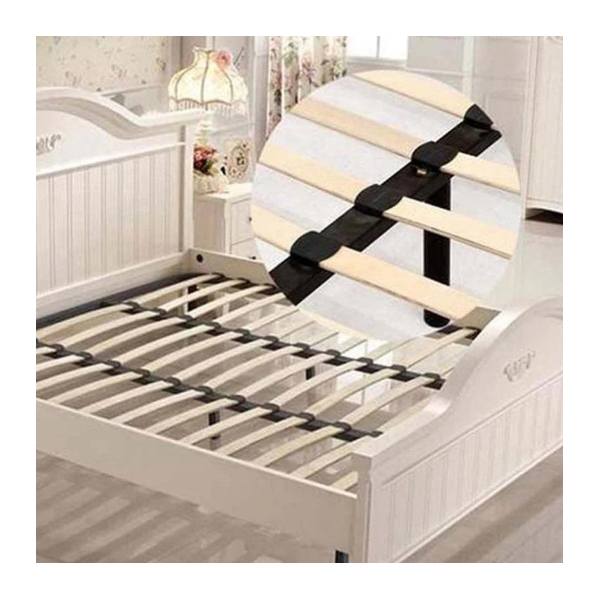 Sjhyph Ersatz Bettlamellen Stecker in Schwarz, 20 Stück Endkappen Halter für Sofa und Bett - Bild 4
