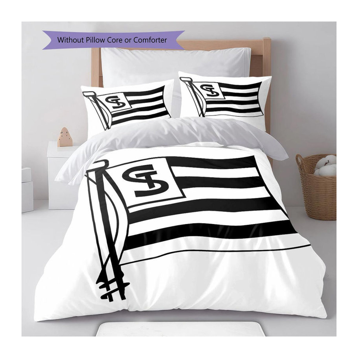 SK Sturm Graz Muster Bettwäsche Set mit 1 Bettbezug und 2 Kissenbezügen B/H: 140 x 200 cm - Bild 3