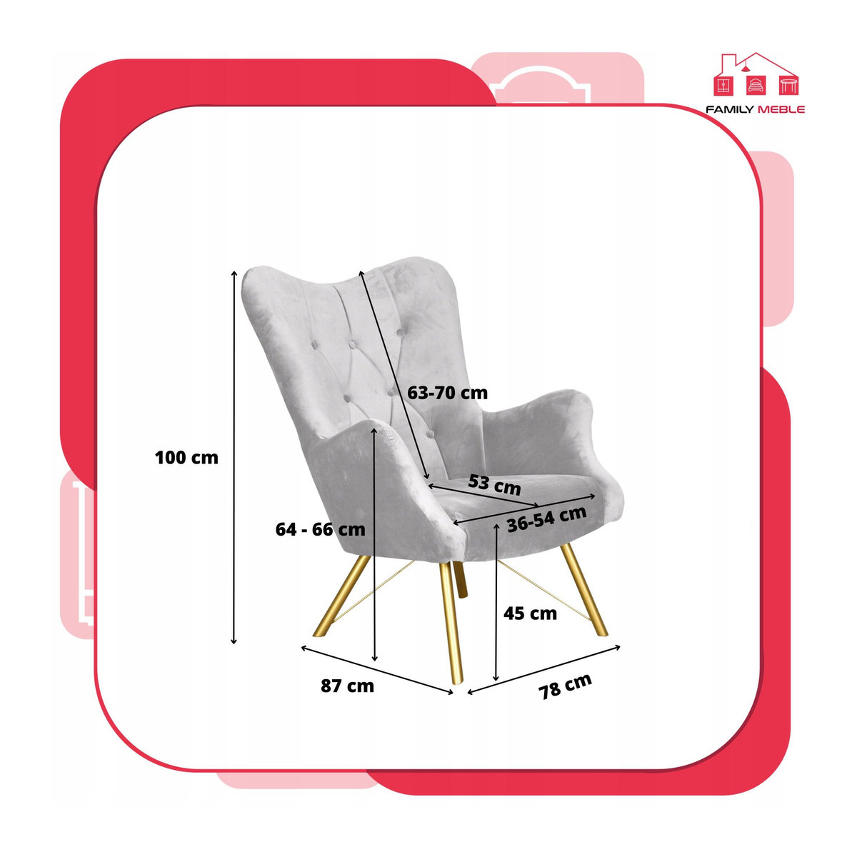 Skandinavischer Ohrensessel Luna Print Duo mit Hocker von Family meble in Grün - Bild 1