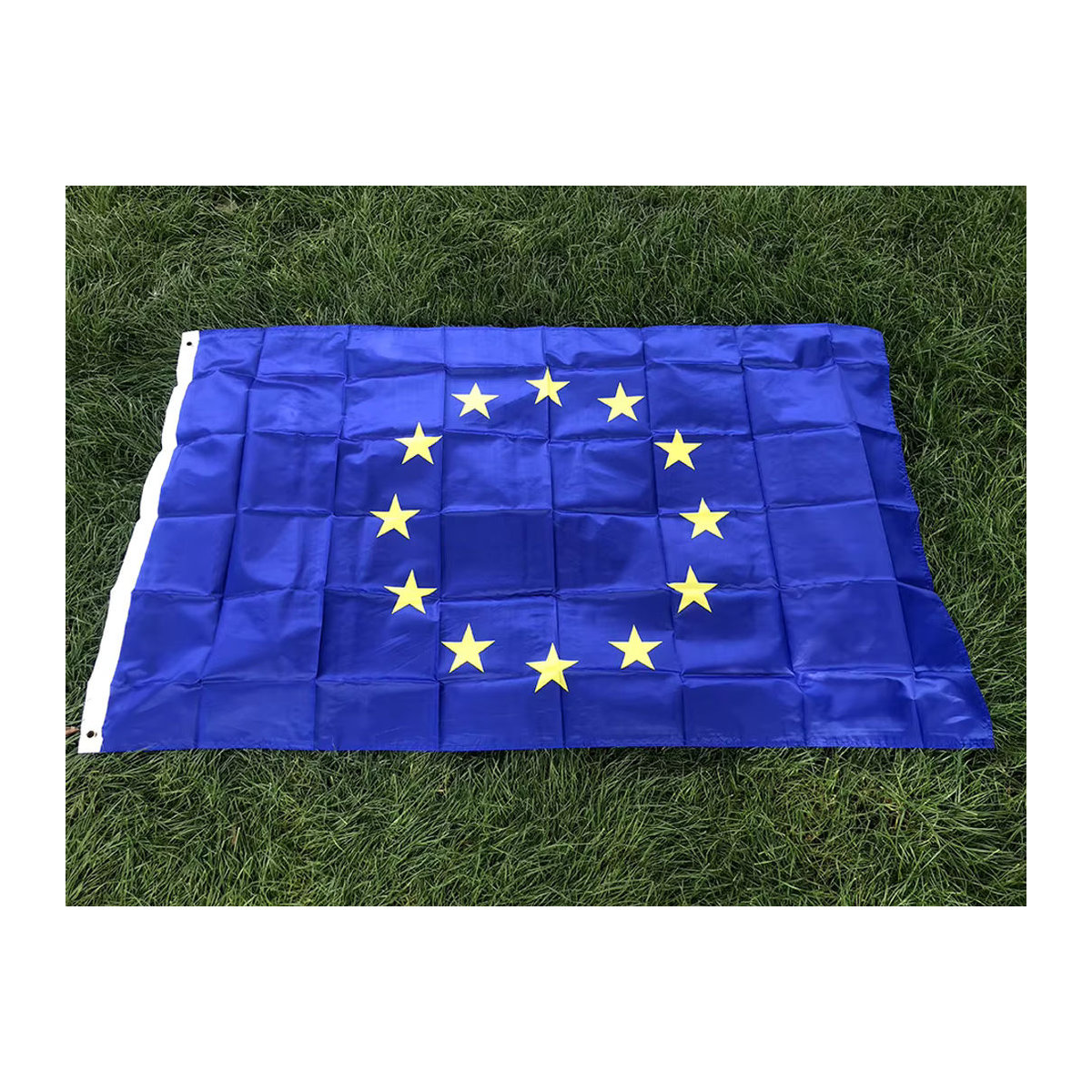 SKY FLAG EU-Flagge Blau mit Sternen, hängende Textil-Dekoration, B: 150 cm, H: 90 cm - Bild 2