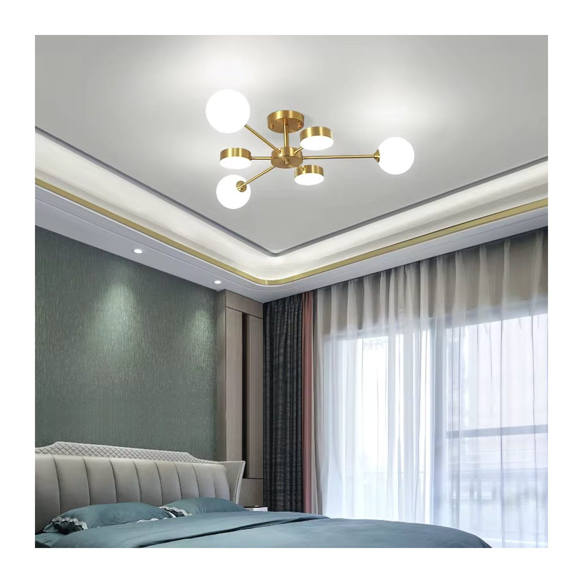 Sky Rose LED Deckenlampe meigheiath Nordic Kronleuchter im skandinavischen Design aus Metall für Wohnzimmer und Schlafzimmer - Bild 2