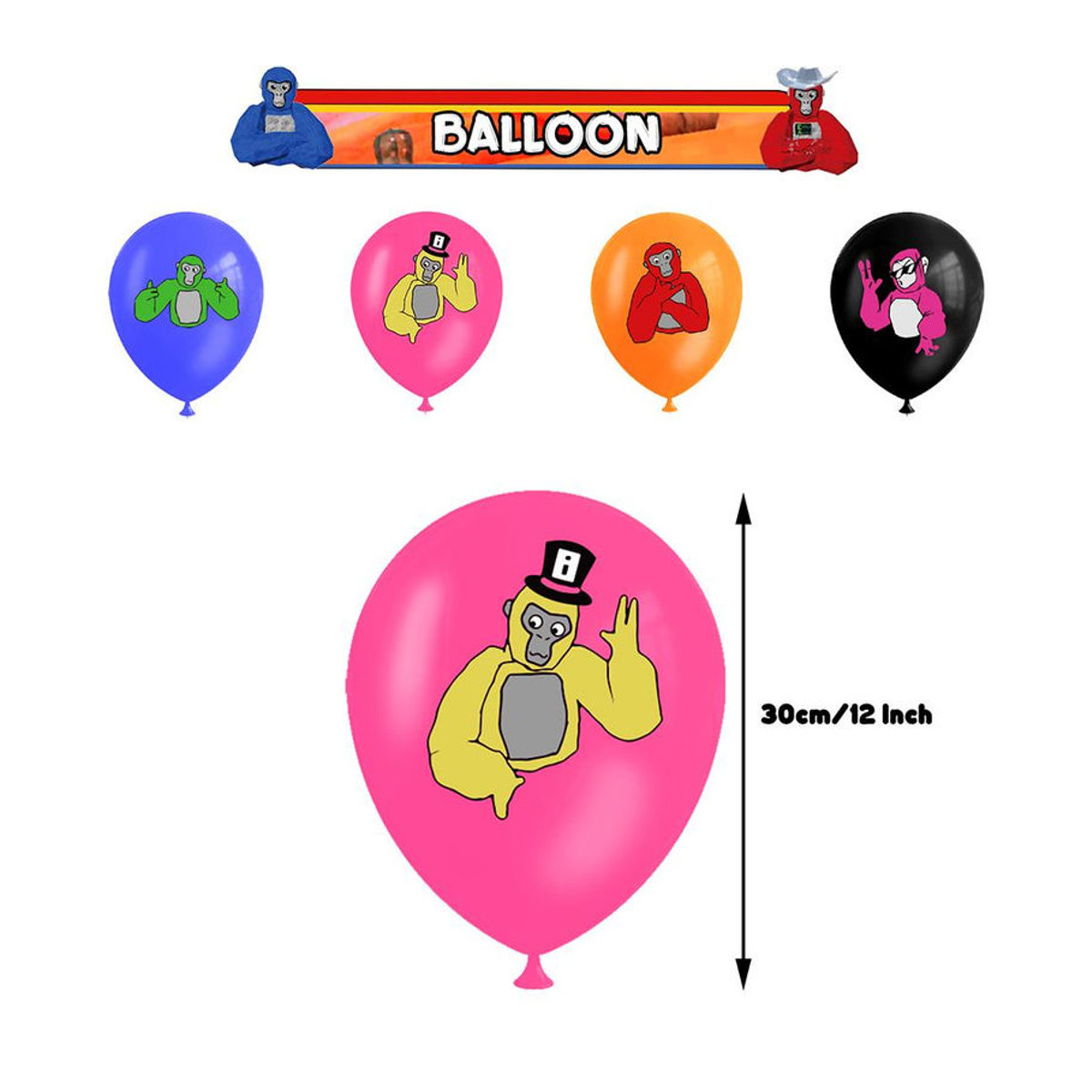 Skyfree Gorilla Tag VR Party-Dekorationsset für Kinder mit Banner, Luftballons und Cake Topper in Mehrfarbig - Bild 6