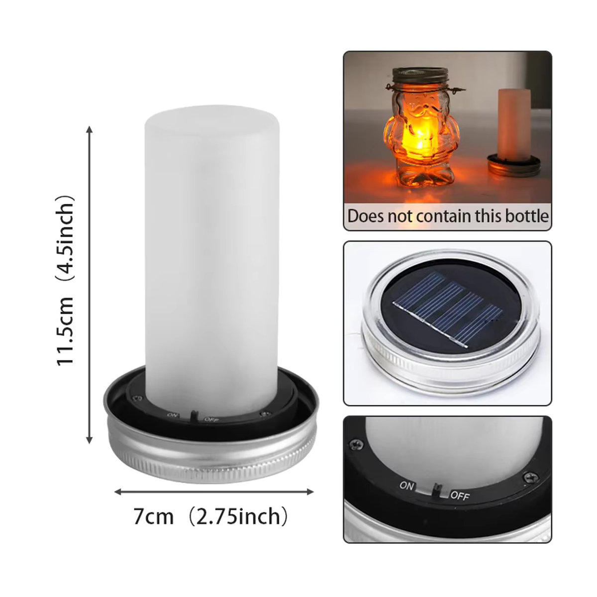 SKYSHADOW Solar LED Einmachglas mit warmweißem Licht für Outdoor und Indoor Dekoration - Bild 2