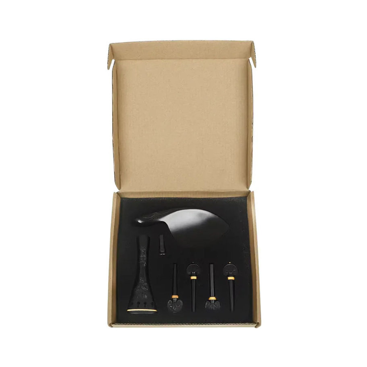 SLADE Violinenteile-Set aus Ebenholz in Schwarz mit Saitenhalter und Schulterstütze für Violine 4/4 und 3/4 - Bild 6