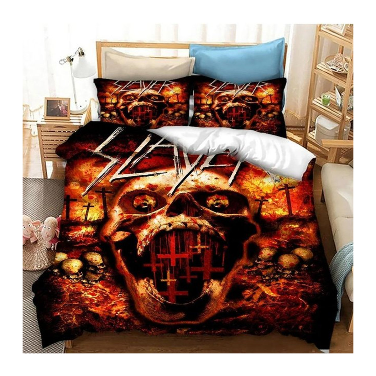 Slayer Heavy Metal Band Bettwäsche-Set mit Bettbezug und Kissenbezügen, B/H: 140 x 200 cm, 3-teilig von JMG Household Supplies - Bild 1