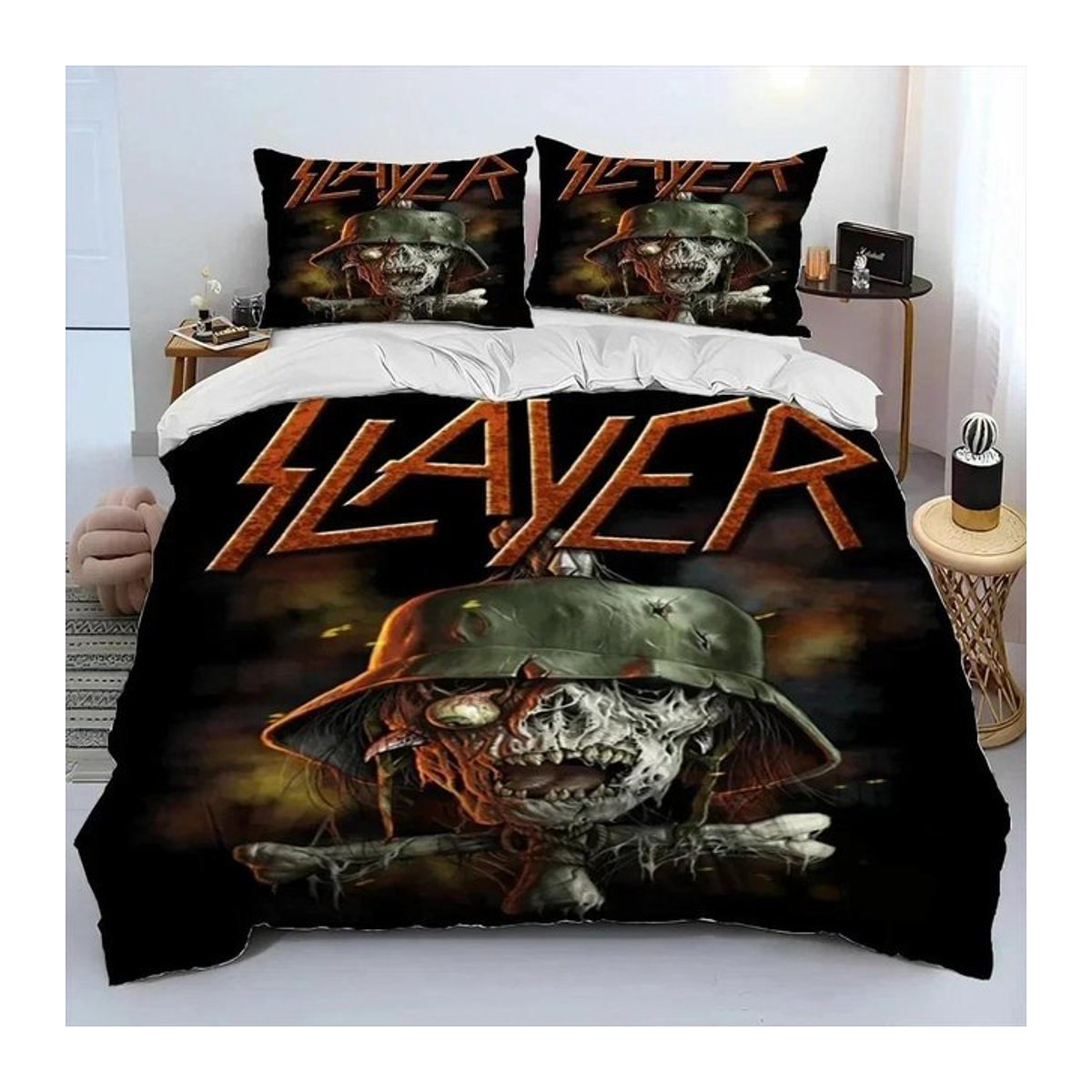 Slayer Heavy Metal Band Bettwäsche Set mit Bettbezug und Kissenbezügen mit Reißverschluss - Bild 1