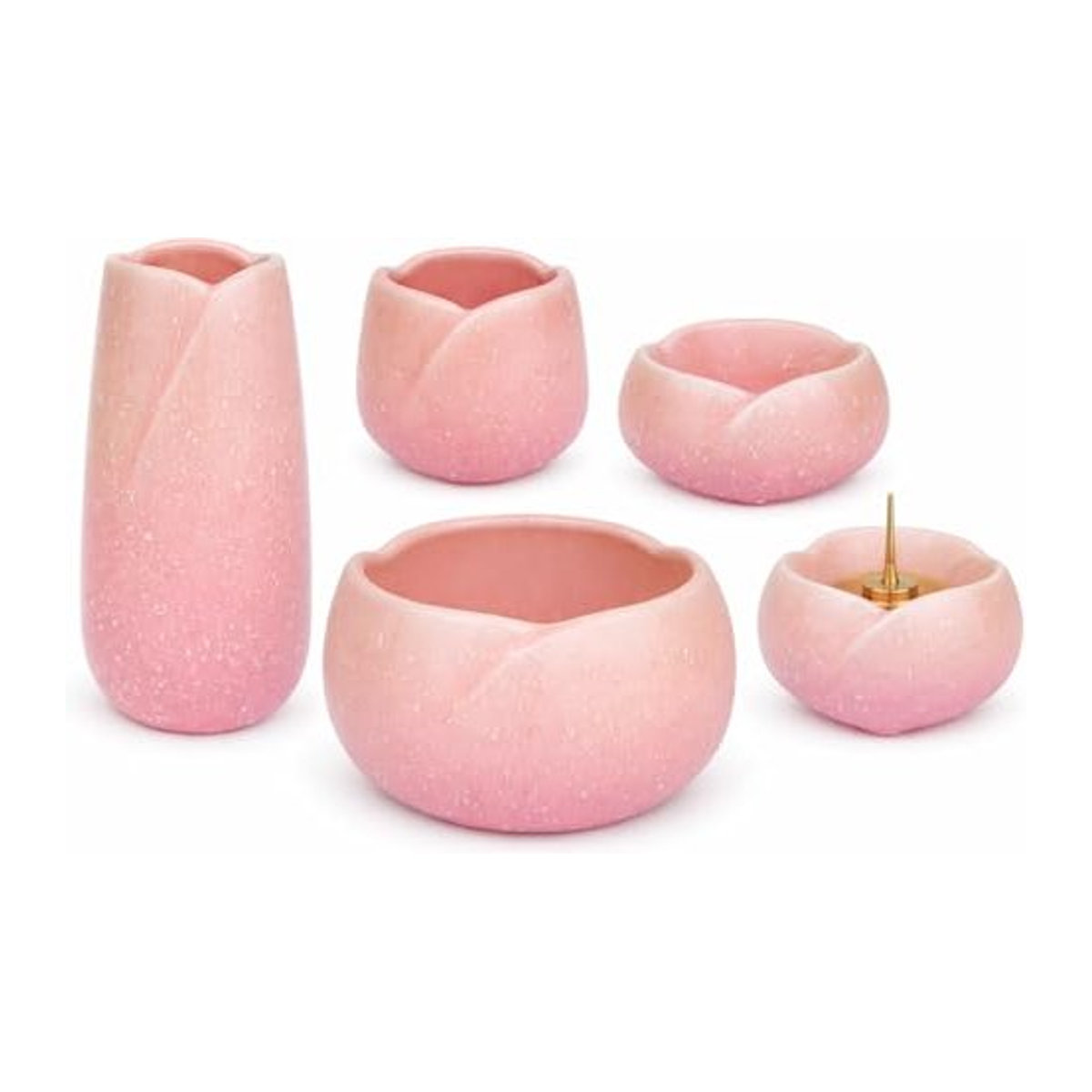 Sliema Japan Products Urushi Buddhistisches Altarware Set aus Keramik, 5-teilig, Rosa - Bild 1