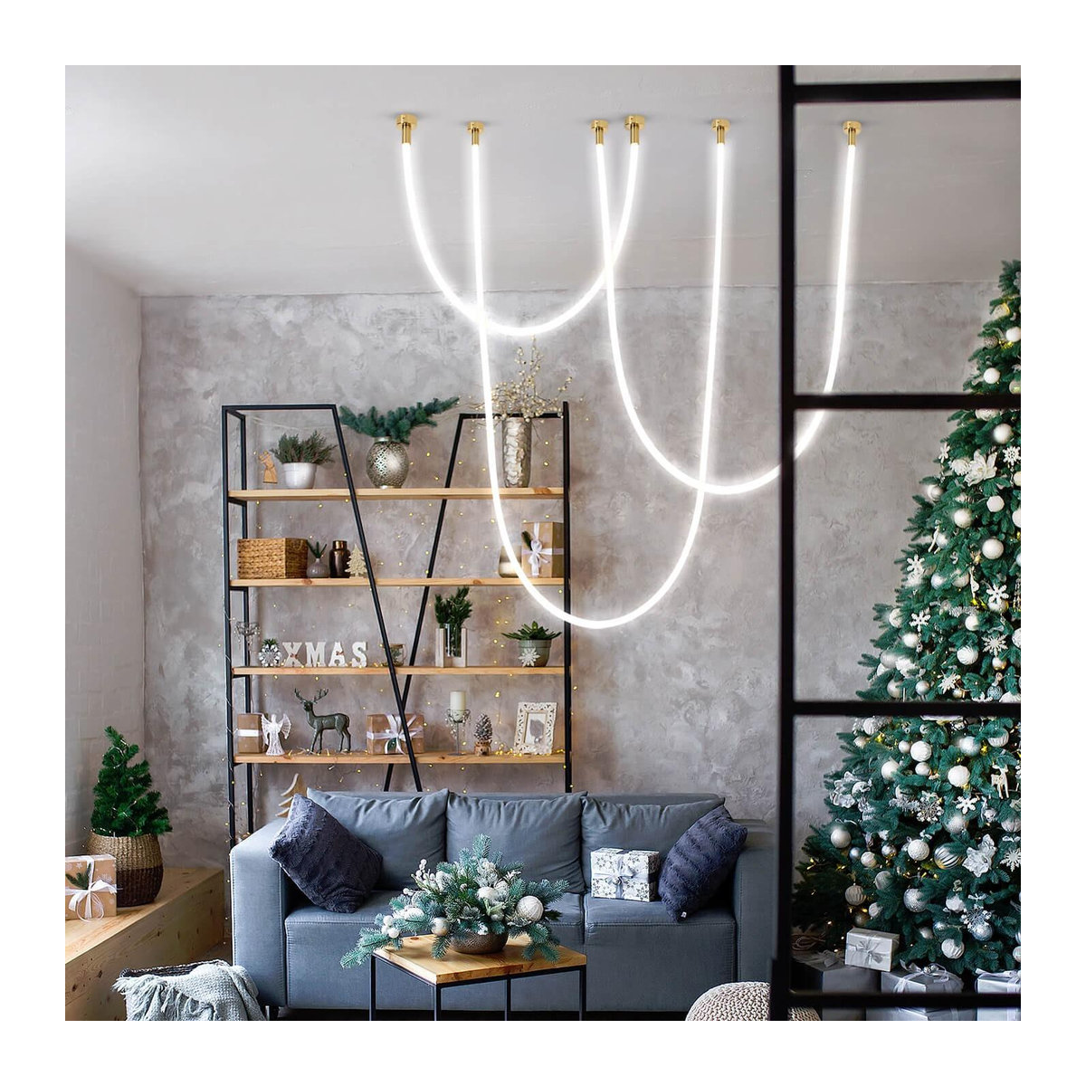 Smart LED Hängeleuchte Seillicht Light Prestige in Gold und Weiß mit integrierter LED - Bild 1