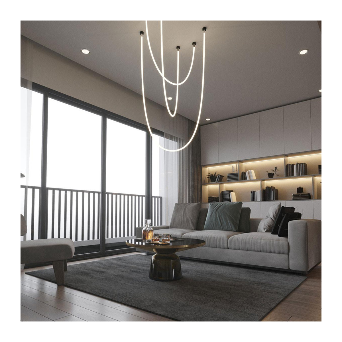 Smart LED Hängeleuchte Seillicht Light Prestige in Gold und Weiß mit integrierter LED - Bild 3