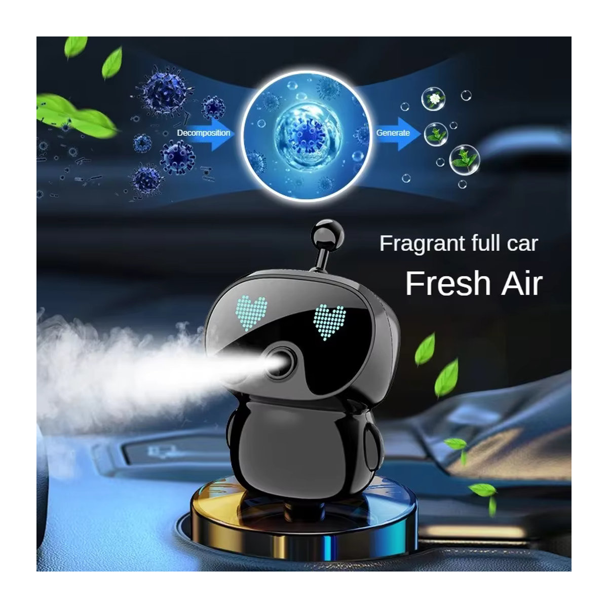 Smart Multifunktions Auto Luftbefeuchter und Aromatherapie Diffusor zur Geruchsentfernung - Bild 5