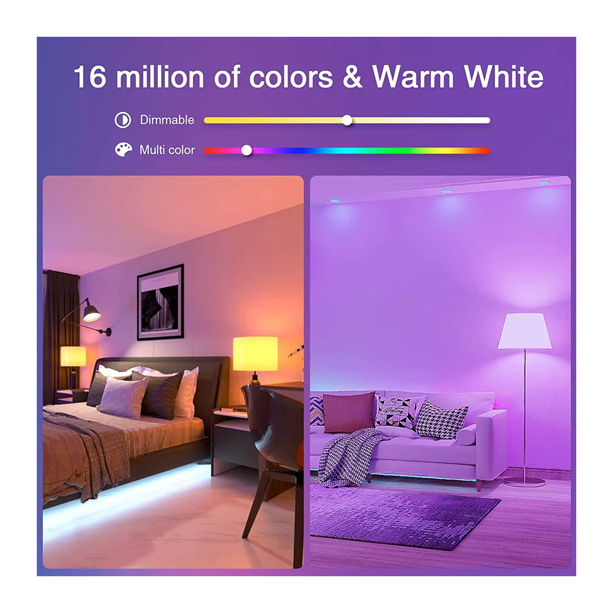 Smart WiFi Zigbee LED Glühbirne von coolo, dimmbar RGBCW 3000-6000K in Weiß und Bunt, kompatibel mit Ewelink App, Alexa und Google Home - Bild 2