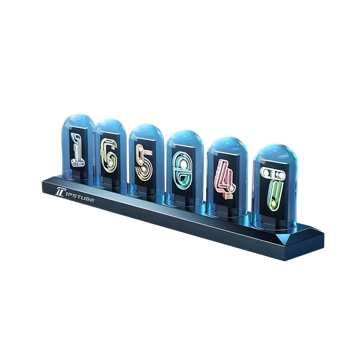 Smarte RGB Nixie-Röhren-Uhr mit Bluetooth-App als LED Nachtlicht und Tischlampe, mehrfarbig Schwarz, Retro-Design aus Metall und Glas für Gaming und Heimdekoration - Bild 6