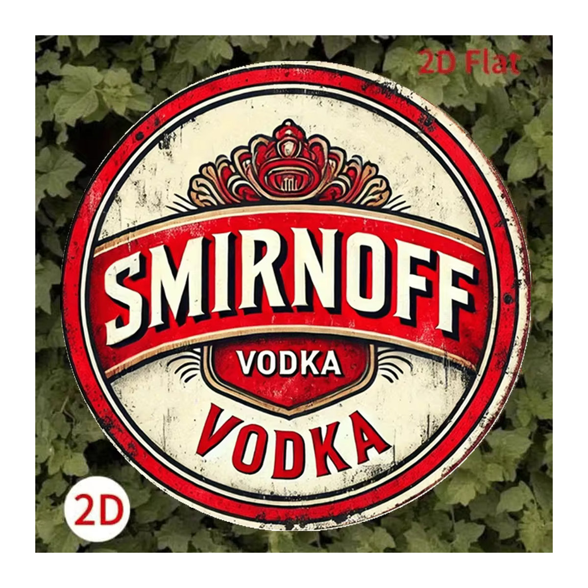 Smirnoff Vintage Wandkunstschild aus Metall, rund, mehrfarbig, Durchmesser: 20,3 cm - Bild 6