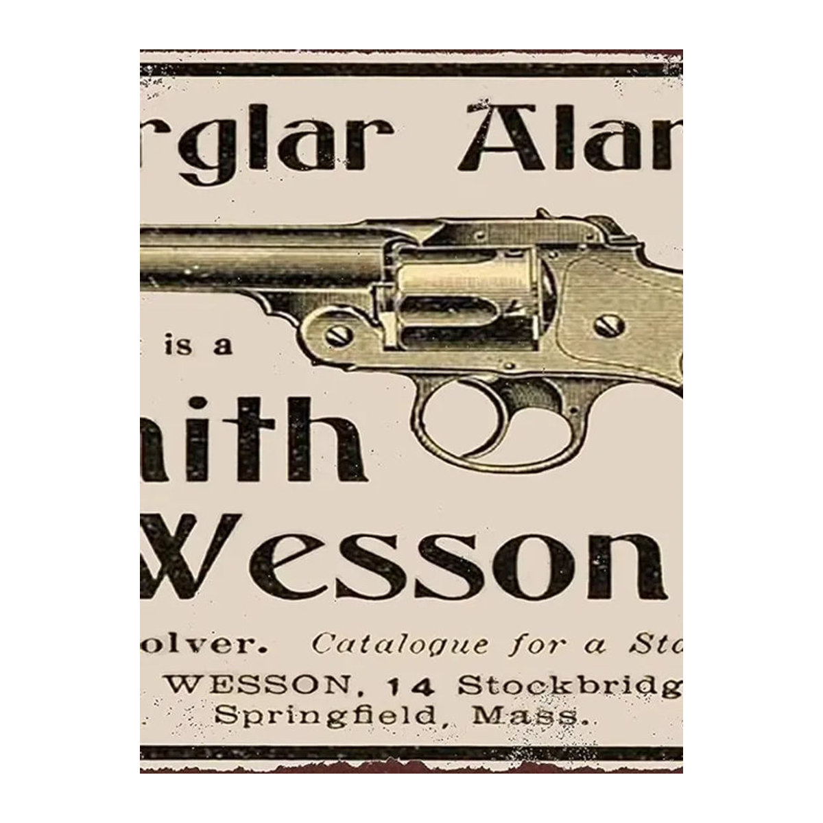 Smith Wesson Vintage Metall-Blechschild in Silber und Beige, Rechteckige Wanddekoration - Bild 2