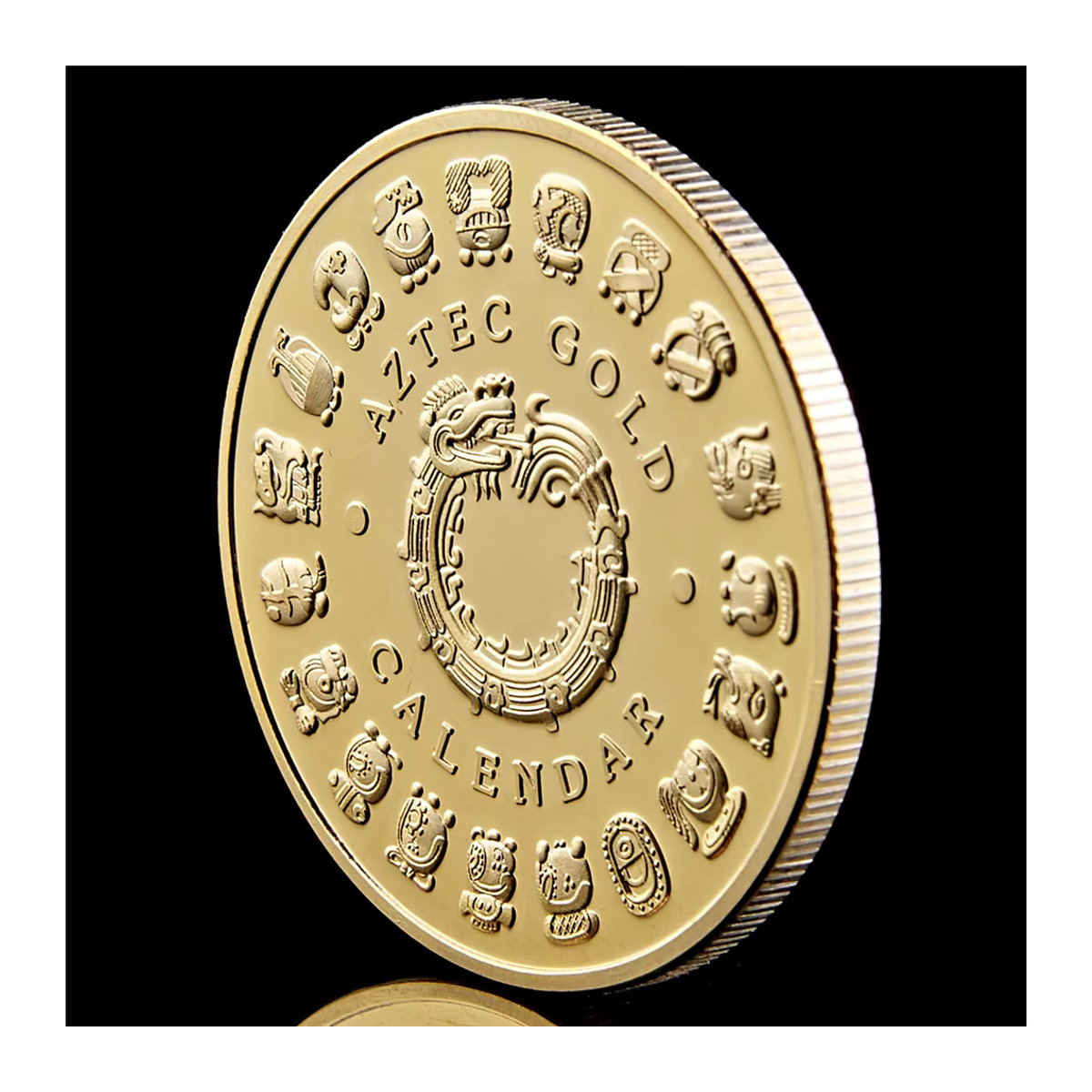 SMJY Goldmünze mit Mexiko Maya-Aztekenkalender Motiv als Sammlerstück in Gold - Bild 5