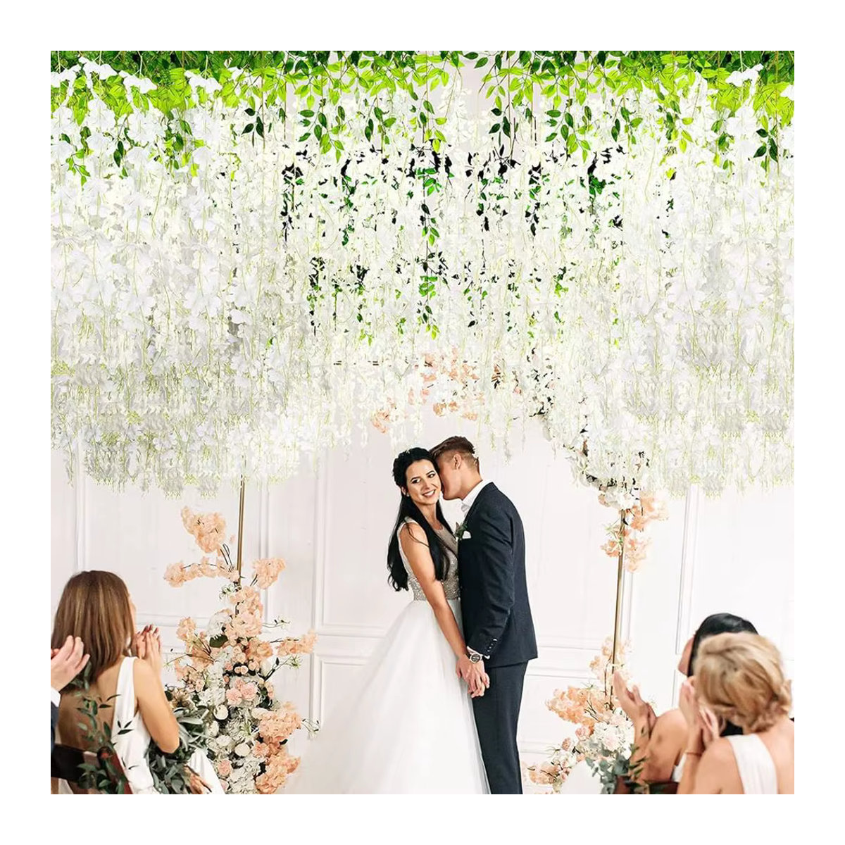 Smr Künstliche Rattan-Blumen Girlanden in Rot für Hochzeit, Party und Garten Dekoration - Bild 3