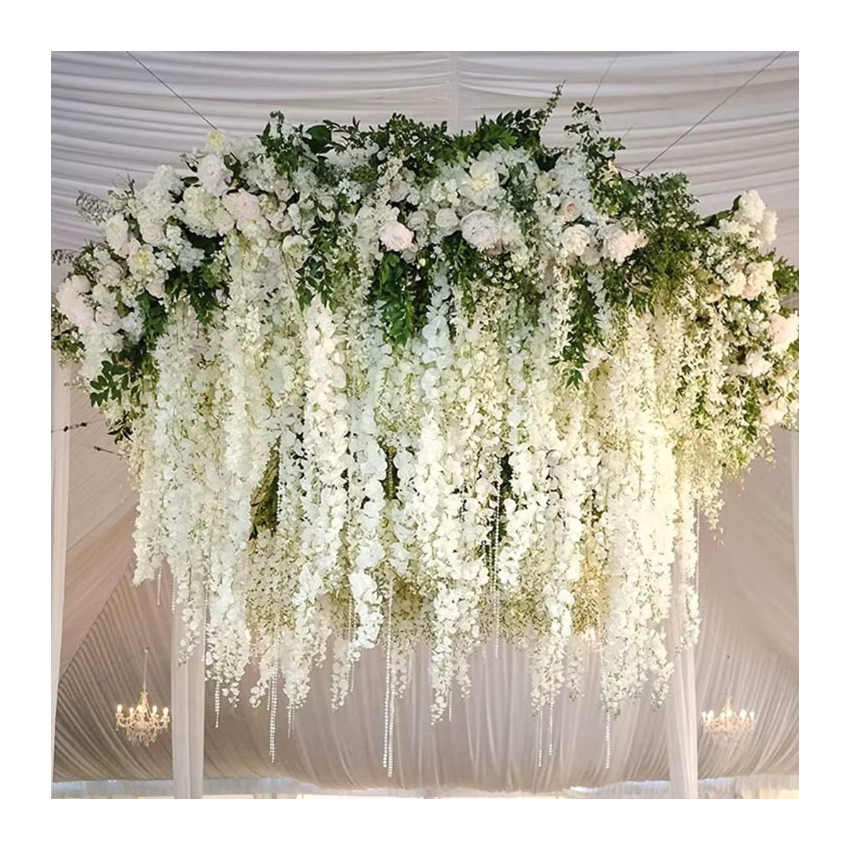Smr Künstliche Rattan-Blumen Girlanden in Rot für Hochzeit, Party und Garten Dekoration - Bild 4