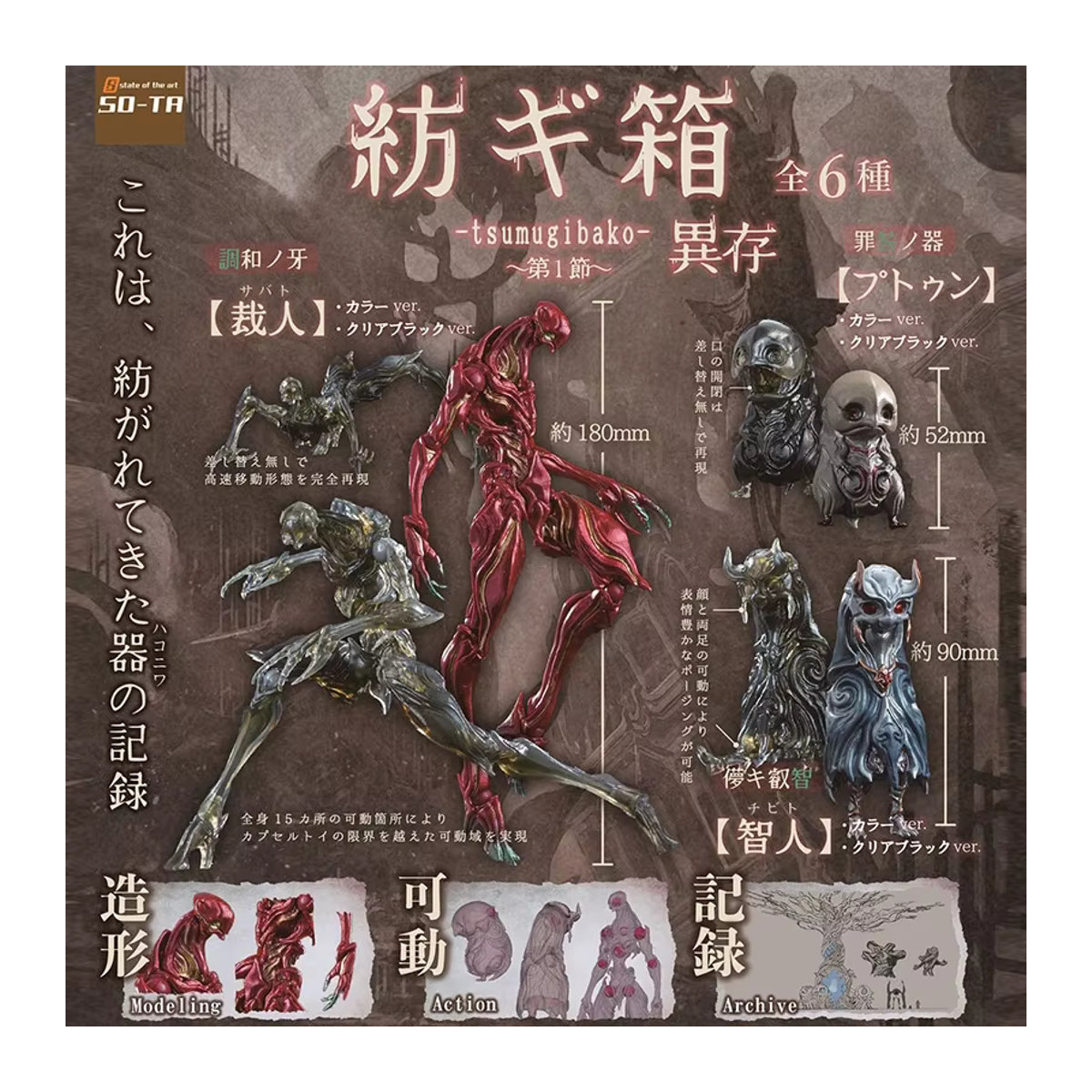 SO-TA Original Gashapon Anime Cthulhu Action Figur in Schwarz aus Kunststoff für Desktop Decor - Bild 2