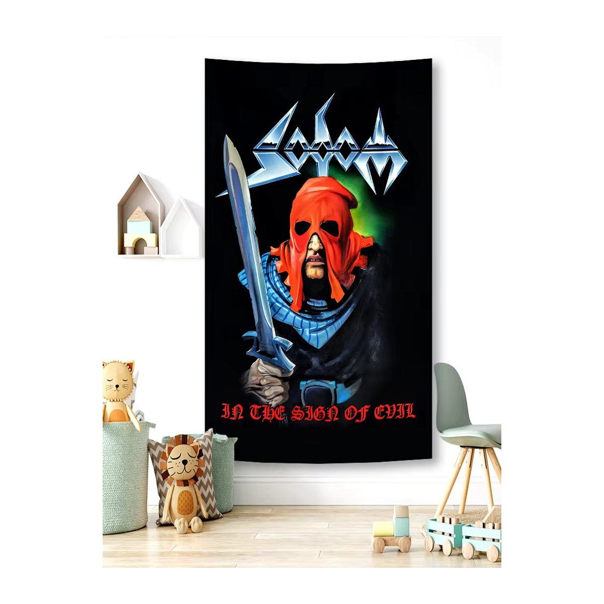 Sodoms Thrash Metal Band Banner aus Polyester, mehrfarbig, B: 150 cm, H: 90 cm - Bild 2