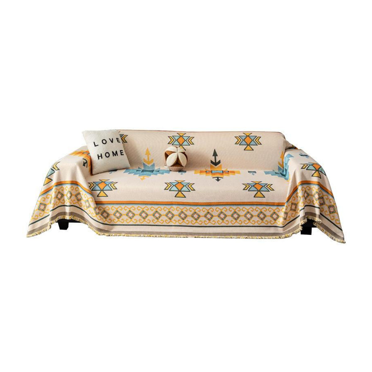 Sofa Überwurfdecke im nordischen Stil mit Waffel-Check-Druck, B/B: 180 x 130 cm - Bild 2