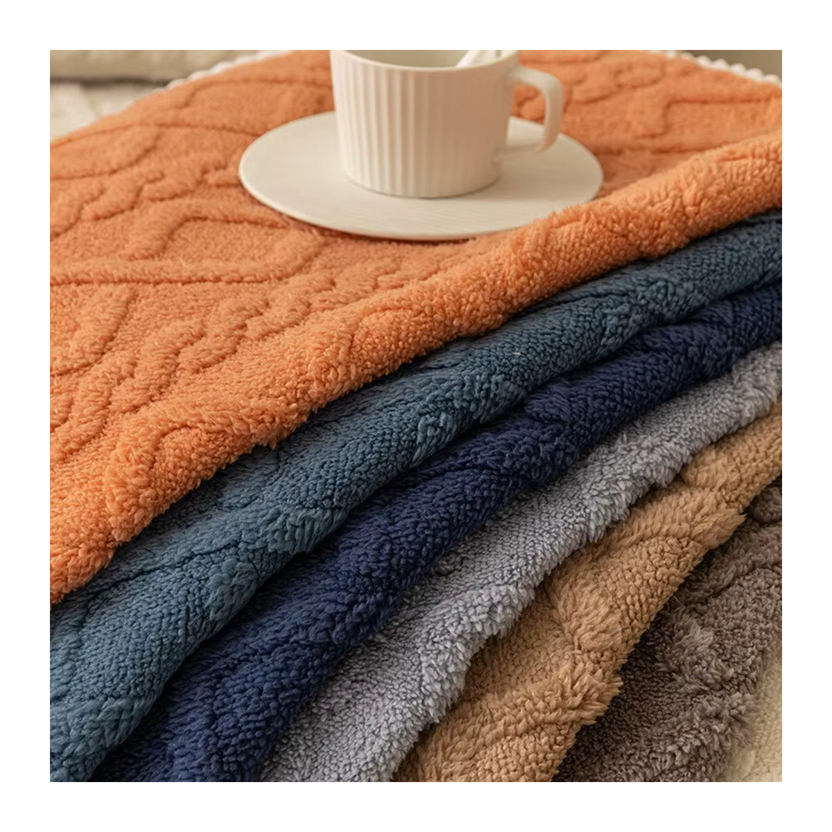 Sofabezug Home Decor Wintersofasitz-Schonbezug in Blau und Braun - Bild 2
