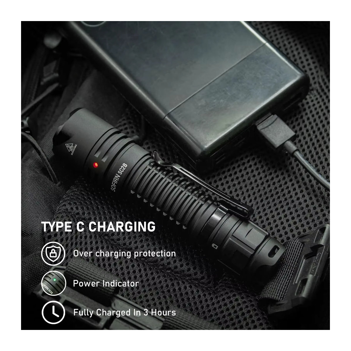 Sofirn SC28 Taktische EDC Taschenlampe mit XHP50B LED, 2800 Lumen, IPX8 wasserdicht und wiederaufladbar - Bild 4