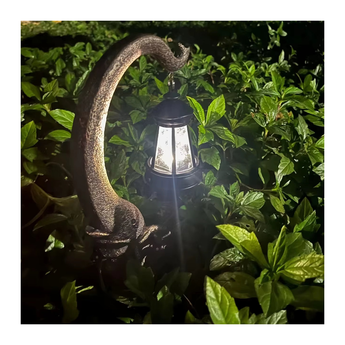 Solar-Gartenlaterne Elefant aus Harz in Steinoptik für die Dekoration von Balkon, Innenhof und Garten - Bild 2