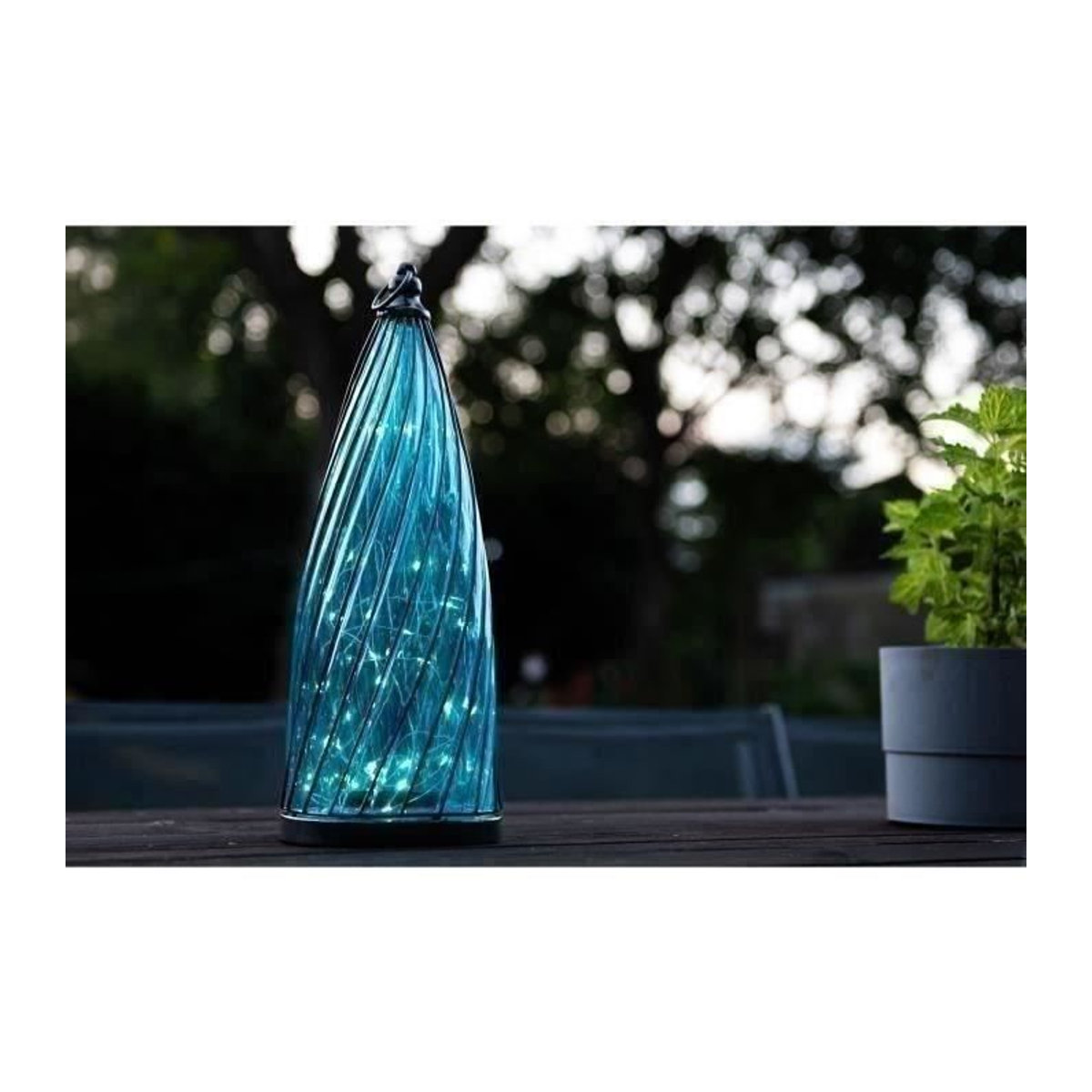 Solar-Laterne GARDEN ID mit blauer Kuppel, Durchmesser: 17 cm, Höhe: 40 cm, Blau - Bild 2