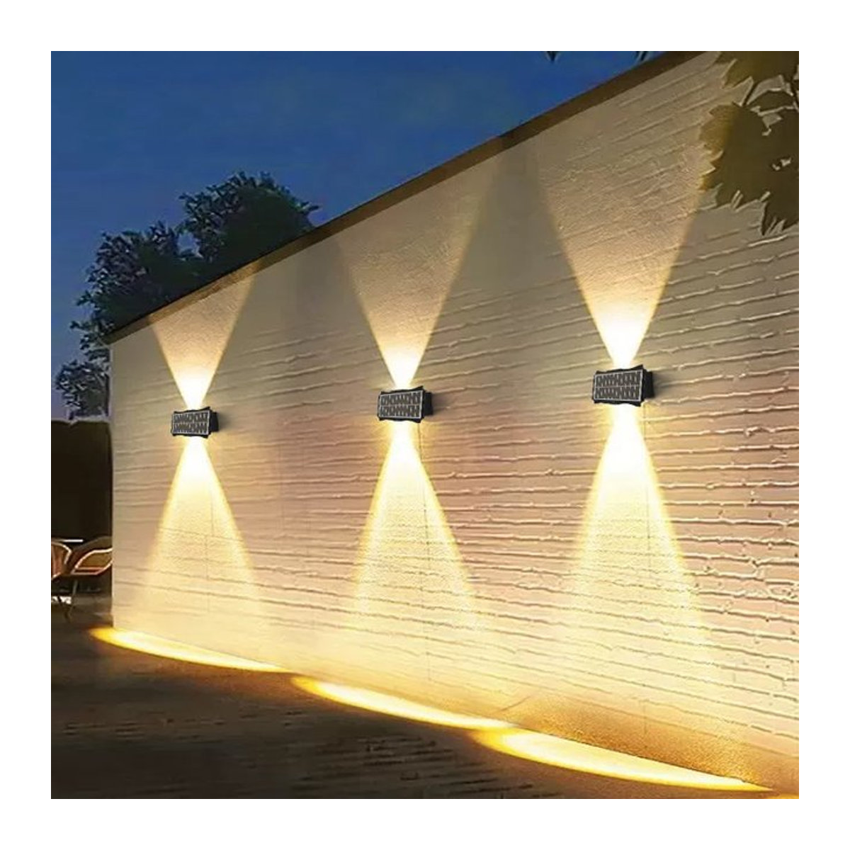Solar LED Außenwandleuchte Schwarz Wasserdicht Up und Down Beleuchtung für Garten und Balkon - Bild 1