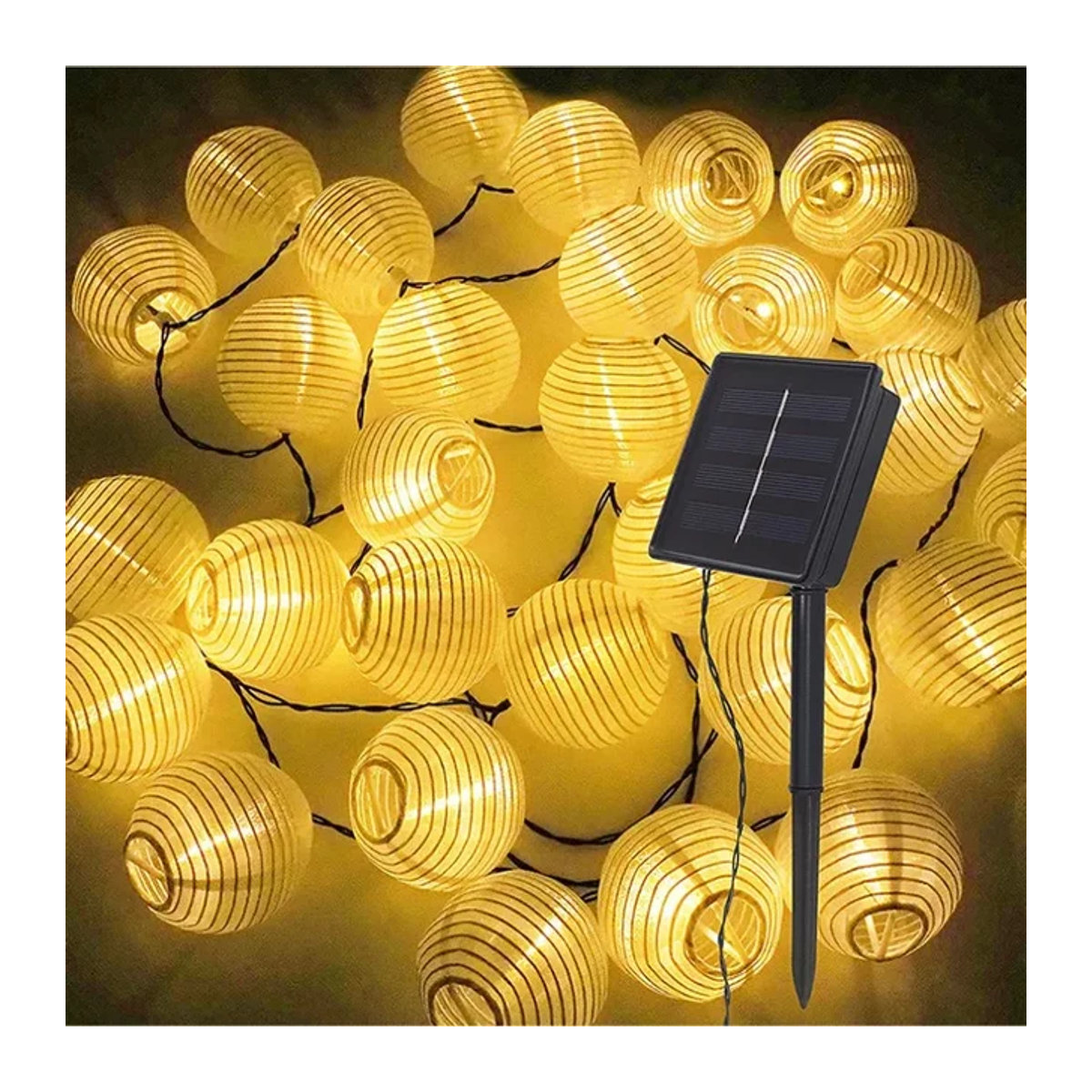 Solar-Lichterkette IEEYEEY in Weiß, wasserfeste Solar-Laternen-Girlande für Garten, Hochzeit und Party - Bild 1