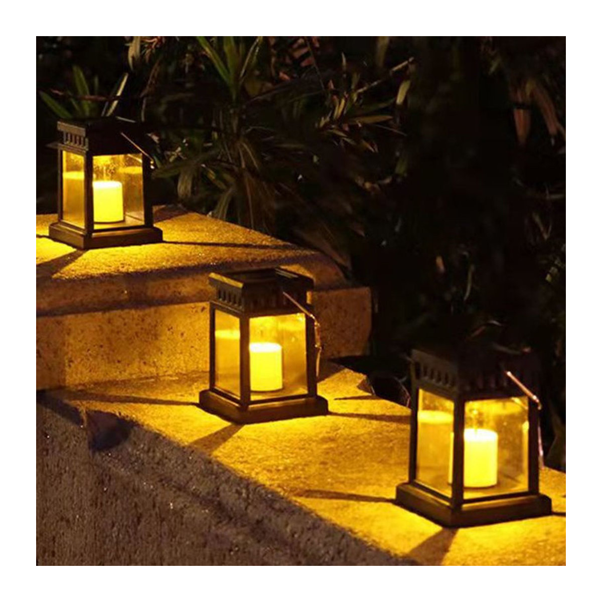 Solar Palace Laterne Klassisch Schwarz mit LED Solar Kerze für Garten und Outdoor - Bild 1