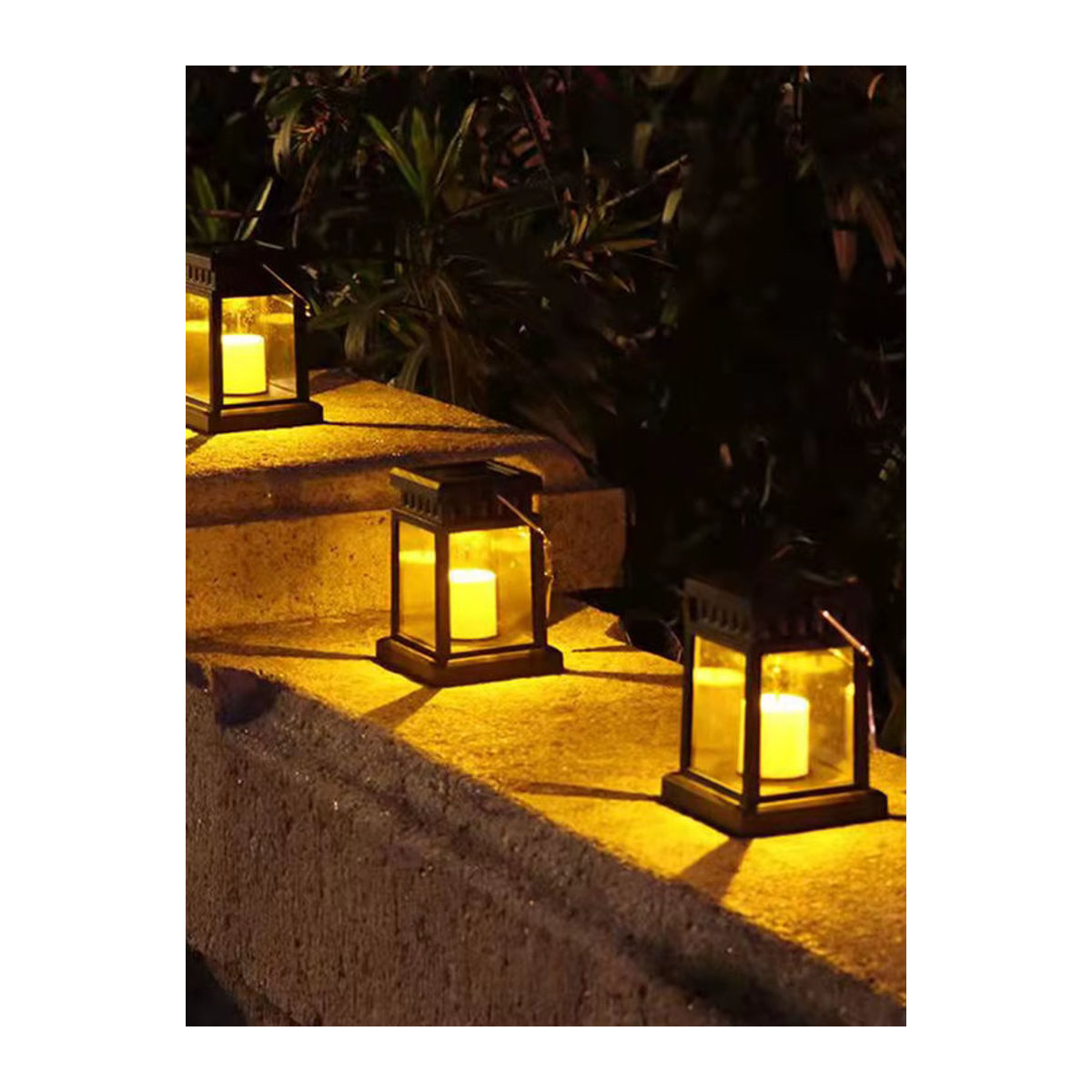 Solar Palace Laterne Klassisch Schwarz mit LED Solar Kerze für Garten und Outdoor - Bild 6