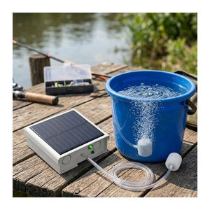 Solar-Teichbelüfter in Weiß: Solarbetriebene Teichluftpumpe für den Fischtransport