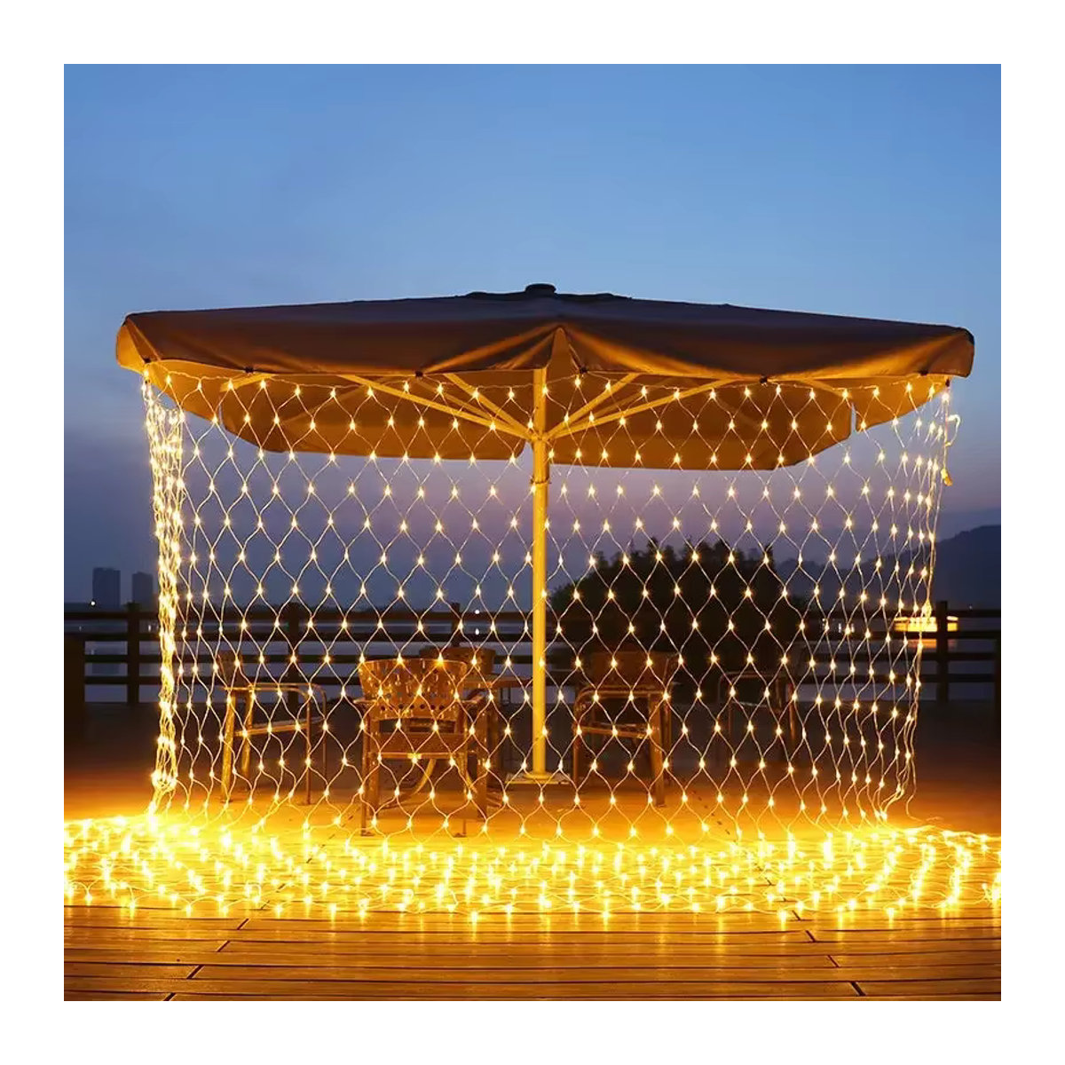 Solar und EU-Stecker LED Netz Lichterkette Mesh Fee String Lights für Fenster und Vorhang zur Weihnachtsdekoration oder für Hochzeiten und Partys - Bild 3