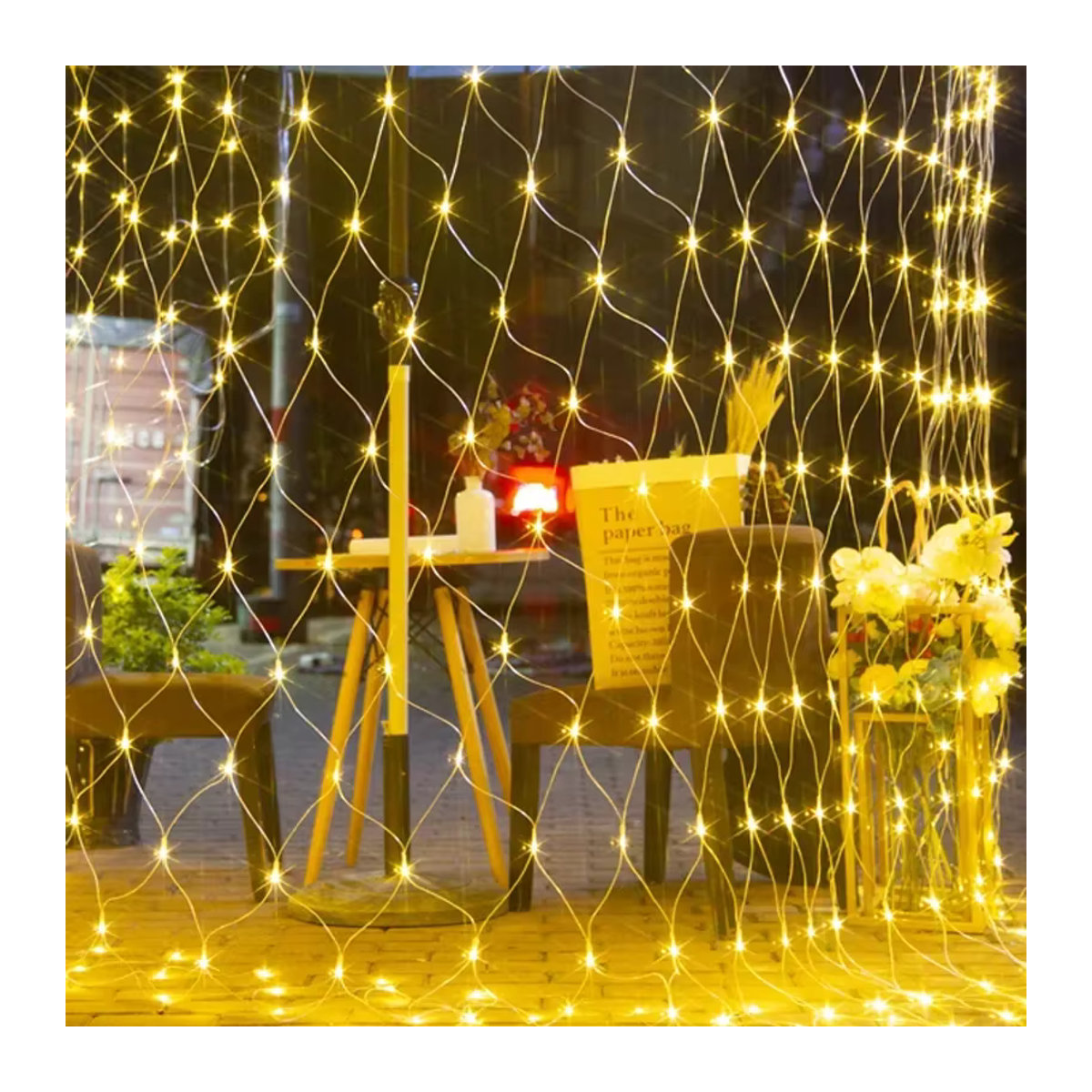Solar und EU-Stecker LED Netz Lichterkette Mesh Fee String Lights für Fenster und Vorhang zur Weihnachtsdekoration oder für Hochzeiten und Partys - Bild 4