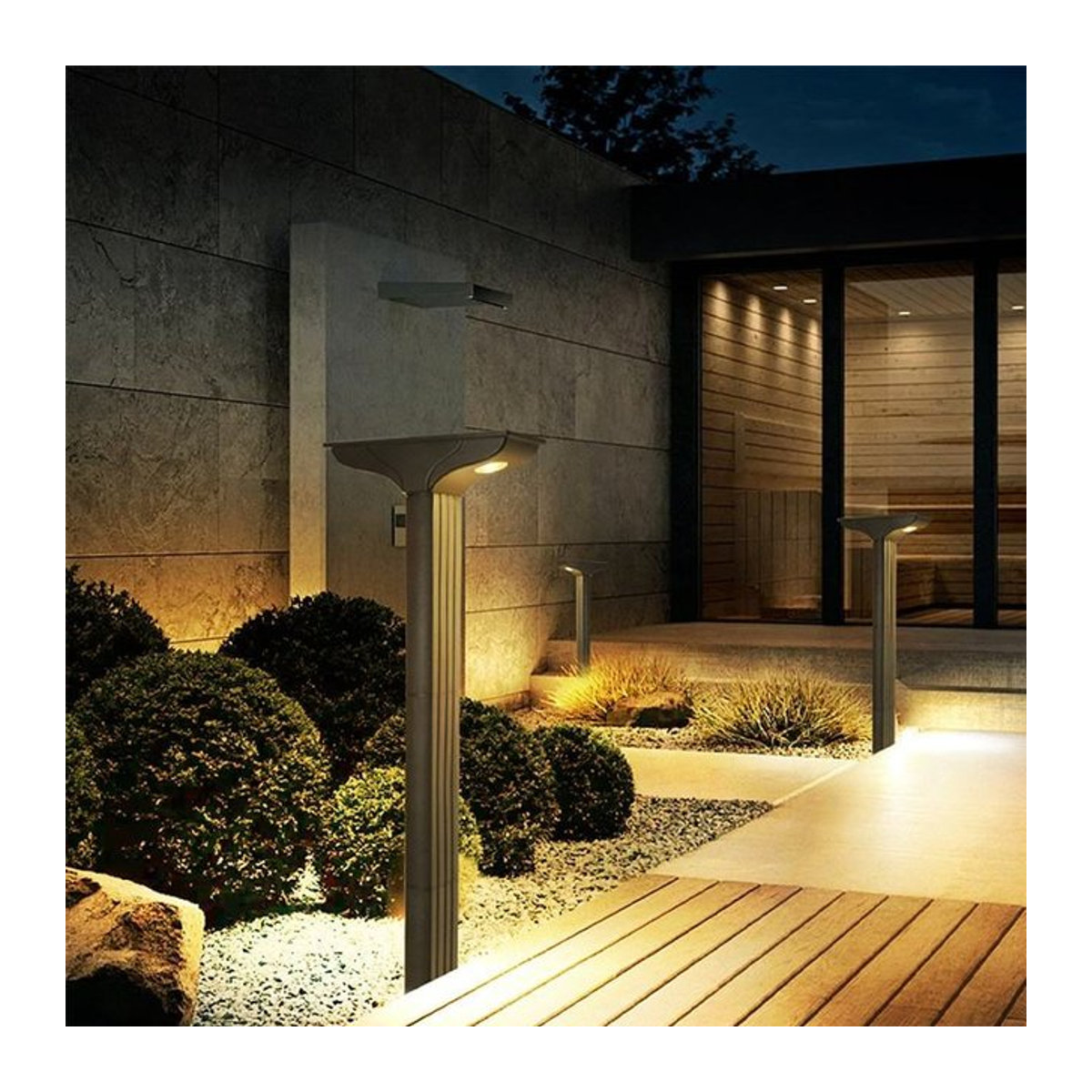 Solarbetriebene Bodenleuchte TLEDMP in Anthrazit, moderne IP65 wasserdichte Solarleuchte für Garten, Weg und Outdoor-Dekoration - Bild 1