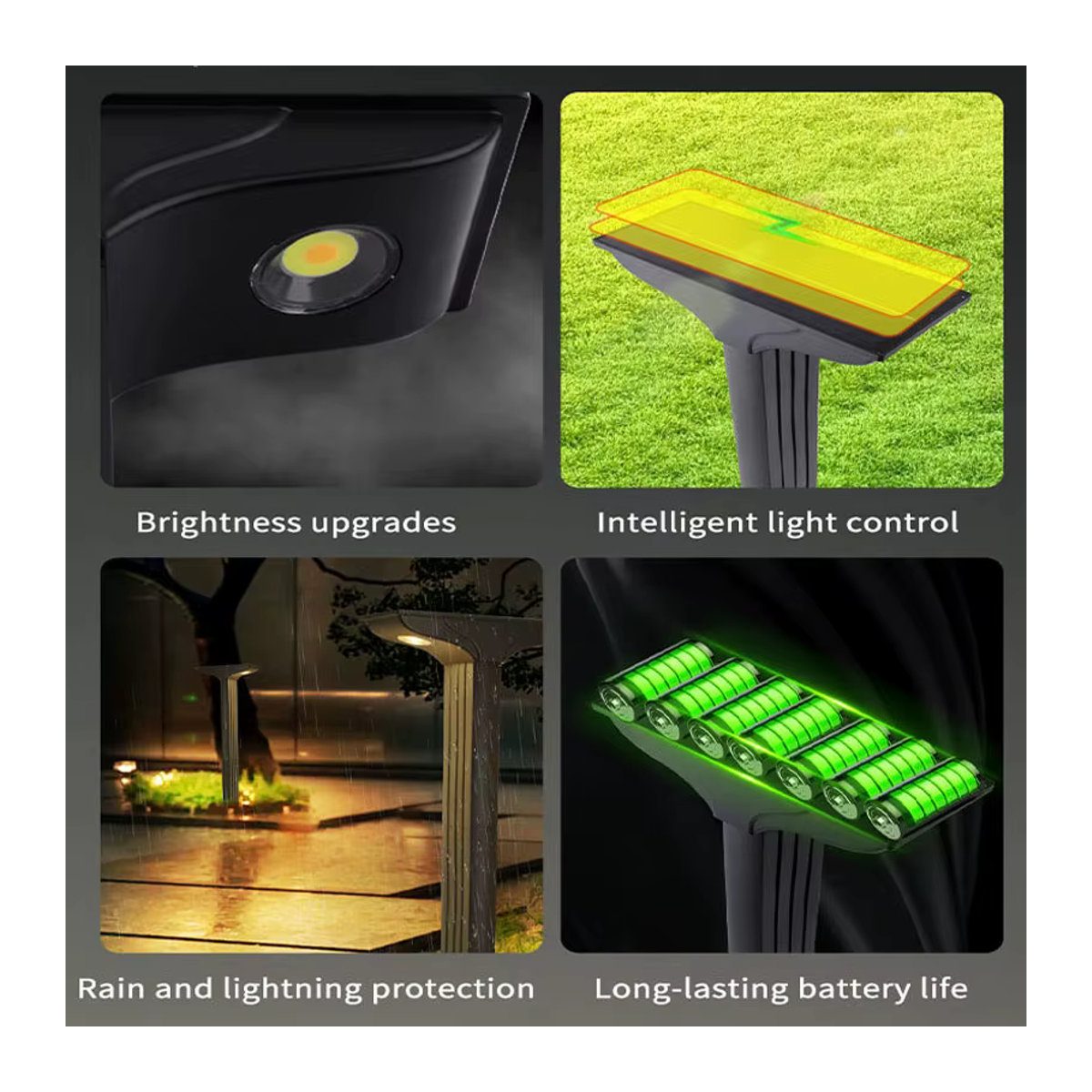 Solarbetriebene Bodenleuchte TLEDMP in Anthrazit, moderne IP65 wasserdichte Solarleuchte für Garten, Weg und Outdoor-Dekoration - Bild 5